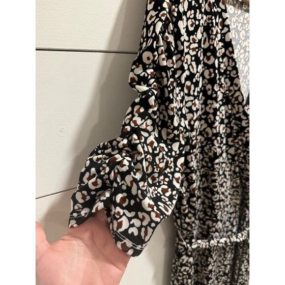 Gibson Latimer Women's Animal Print Leopard Maxi Faux Wrap Dress XL - Picture 3 of 10